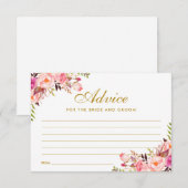Carte conseil Mariage Floral Rose Blush Gold (Devant / Derrière)