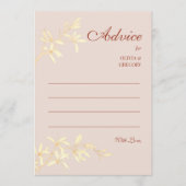 Carte Conseil Mariage floral rustique intemporel (Devant)
