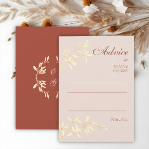 Carte Conseil Mariage floral rustique intemporel
