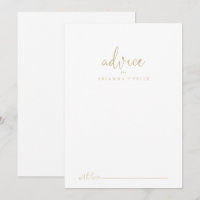 Carte conseil Mariage Gold Love Script