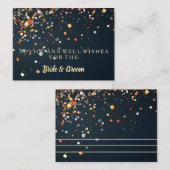 Carte conseil Mariage Gold Parties scintillant Fau (Devant / Derrière)