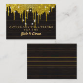 Carte conseil Mariage Gold Parties scintillant Fau (Devant / Derrière)