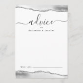 Carte Conseil Mariage Gris Agate Élégant Argent (Devant)