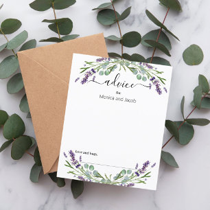Carte conseil mariage Lavender eucalyptus verdure