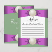 Carte conseil Mariage Lilac & Sage Pearl Ribbon (Devant / Derrière)