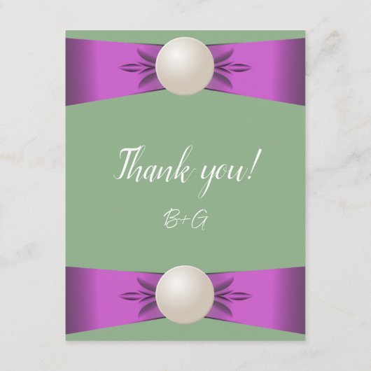 Carte conseil Mariage Lilac & Sage Pearl Ribbon (Dos)