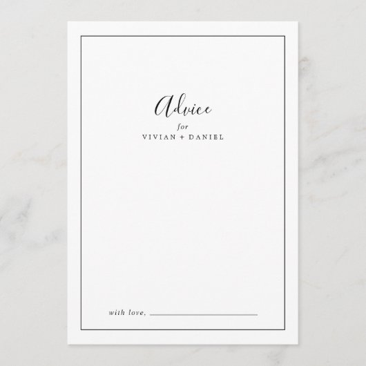Carte Conseil Mariage minimaliste (Devant)