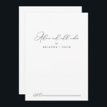 Carte Conseil Mariage minimaliste chic et élégant<br><div class="desc">Cette carte de conseil chic et minimaliste mariage est parfaite pour un mariage rustique. Le design sobre et élégant présente une typographie de script classique et sophistiquée en noir et blanc. Ces cartes sont parfaites pour un mariage, une douche nuptiale, un baby shower, une fête de remise de diplômes et...</div>