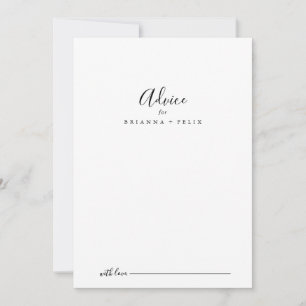Carte Conseil Mariage minimaliste simple