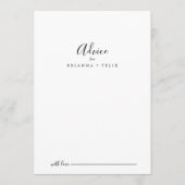 Carte Conseil Mariage minimaliste simple (Devant)