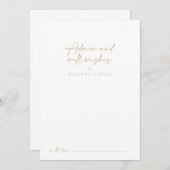 Carte Conseil Mariage Or moderne élégant (Devant / Derrière)