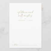 Carte Conseil Mariage Or moderne élégant (Devant)