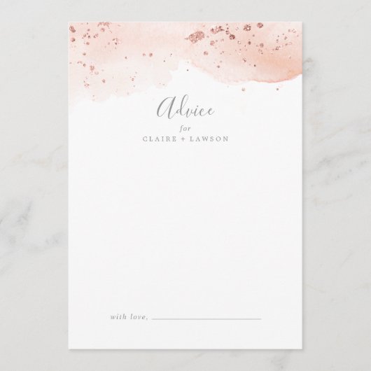 Carte Conseil Mariage rose Gold (Devant)