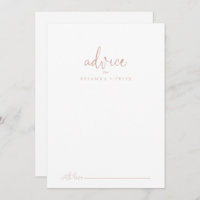 Carte conseil Mariage rose Gold Love Script