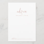 Carte conseil Mariage rose Gold Love Script (Devant)