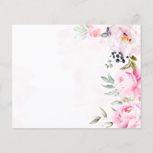 Carte conseil Mariage rose Peony (Dos)