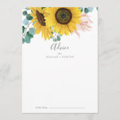 Carte Conseil Mariage rustique de tournesol Eucalyptus (Devant)