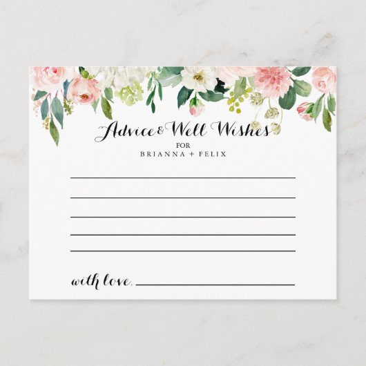 Carte conseil Mariage simple Floral Green Folid (Devant)