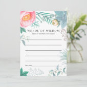 Carte Conseil Mariage Tropical Floral d'Été (Debout devant)