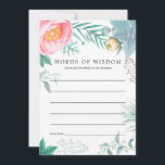 Carte Conseil Mariage Tropical Floral d'Été<br><div class="desc">Conseils pour les cartes de la mariée pour un mariage estival exotique avec menthe,  rose et jaune,  avec des pivoines,  de l'eucalyptus,  des cynorrhodons,  des succulentes,  des lisianthus et des feuilles de menthol.</div>