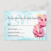 Carte Conseil Mariage Tropical Rose Turquoise RSVP (Devant)