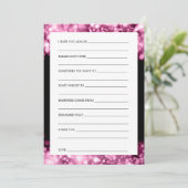 Carte Conseil Mariages Souhaits Lumières Étincelantes Rose (Debout devant)