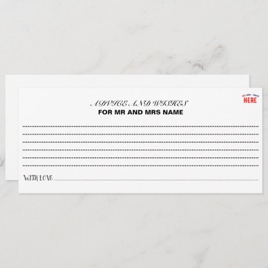 CARTE CONSEIL MARQUE BLANCHE MODERNE ET PERSONNALISABLE VÉRIFIÉE (Devant / Derrière)