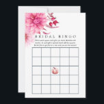 Carte Conseil Marsala - Bingo des nuptiales d'automne de Bourgog<br><div class="desc">Cascade couleur bordeaux et rose rousse cartes de bingo de douche nuptiale fleurie avec dahlias et feuillage d'automne.</div>