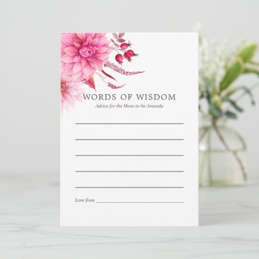 Carte Conseil Marsala - Bourgogne & Blush Automne Automne Automn (Debout devant)