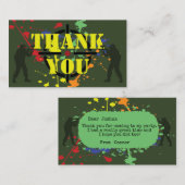 Carte Conseil Merci de l'Armée Green Paintball Party (Devant / Derrière)