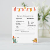 Carte Conseil Mexique Taco prédiction de bébé jeu de Baby shower (Debout devant)