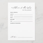 Carte Conseil Modern Calligraphy Graduation advice & wishes (Devant)