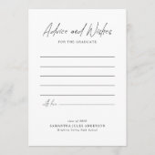 Carte Conseil Modern Script Advice and Wishes Graduation (Devant)