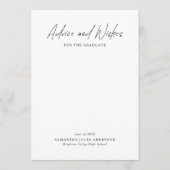 Carte Conseil Modern Script Advice and Wishes Graduation (Devant)