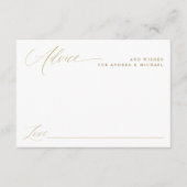Carte Conseil Moderne Elegant Mariage de calligraphie or (Devant)