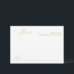 Carte Conseil Moderne Elegant Mariage de calligraphie or<br><div class="desc">Elégant & Moderne Gold Calligraphy Mariage Carte conseil : Cette carte a un espace vide pour que vos invités puissent remplir des conseils ou des souhaits. Il présente une calligraphie romantique dorée et un look moderne.</div>