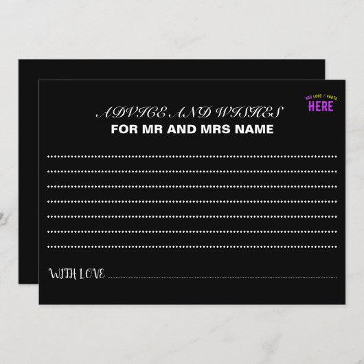 CARTE CONSEIL MODERNE ET MODERNE PERSONNALISABLE NOIR VÉRIFIÉ (Devant / Derrière)