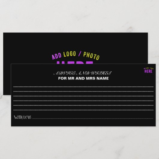 CARTE CONSEIL MODERNE ET MODERNE PERSONNALISABLE NOIR VÉRIFIÉ (Devant / Derrière)