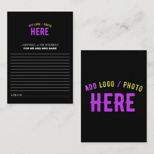 CARTE CONSEIL MODERNE ET MODERNE PERSONNALISABLE NOIR VÉRIFIÉ (Devant / Derrière)