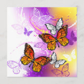 Carte Conseil Monarch Butterflies on Purple Background (Devant)