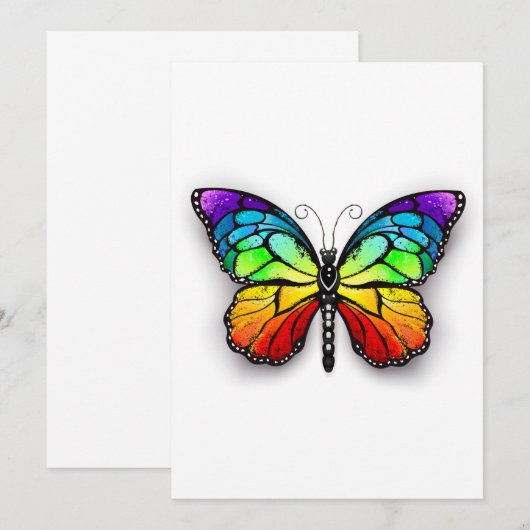 Carte Conseil Monarque papillon arc-en-ciel (Devant / Derrière)
