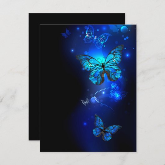 Carte Conseil Morpho Butterfly in the Dark Background (Devant / Derrière)