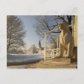 Carte Conseil Moscou. Hiver. sculpture de lions. (Dos)