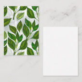 Carte Conseil Motif sans couture avec Feuilles de thé vert (Devant / Derrière)