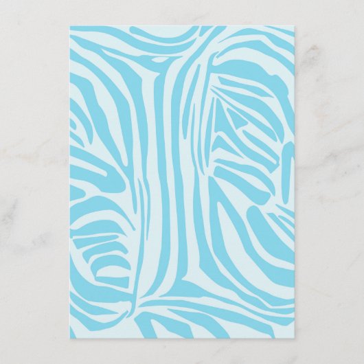 Carte Conseil Motif Zèbre Bleu (Devant)