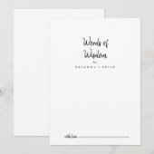 Carte Conseil Mots Mariages modernes de sagesse (Devant / Derrière)