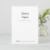 Carte Conseil Mots Mariages modernes de sagesse (Debout devant)