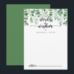 Carte Conseil Mots minimalistes Mariages d'eucalyptus<br><div class="desc">Cette carte de conseil minimaliste à l'eucalyptus mariage est parfaite pour un mariage rustique. Le design est composé d'eucalyptus vert aquarelle peint à la main, d'une beauté naturelle inspirante. Ces cartes sont parfaites pour un mariage, une douche nuptiale, un baby shower, une fête de remise de diplômes et plus encore....</div>