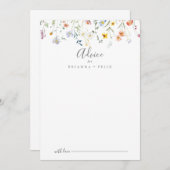Carte Conseil Multicolor sauvage Mariage floral (Devant / Derrière)