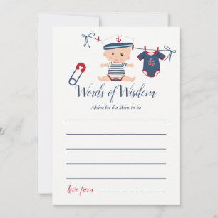 Carte Conseil Nautical Boy Baby Conseils pour maman Baby shower